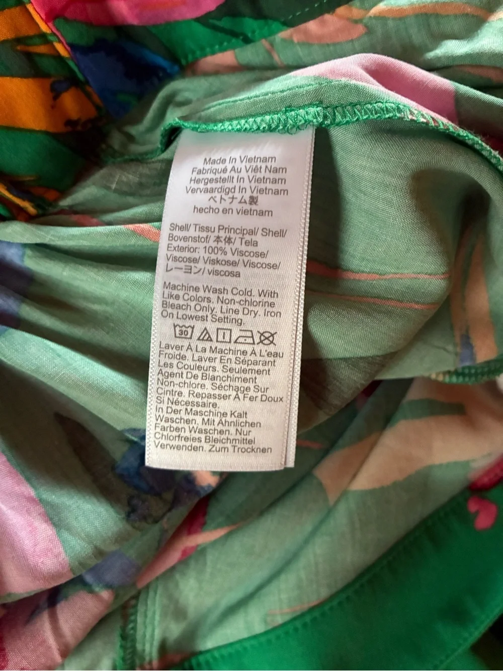 J. Crew Green Midi Skirt with Bright Floral Print Large NWT